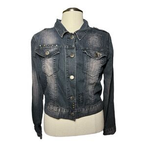 Abbey Dawn Distressed Denim Fall Jacket